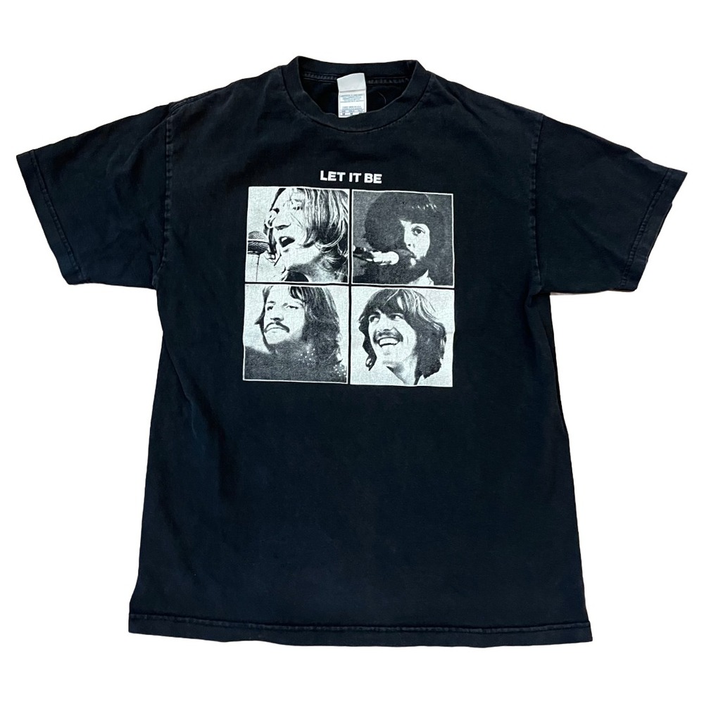 Vintage 2004 The Beatles Let It Be T Shirt Medium Black Alstyle Band Tee Y2K